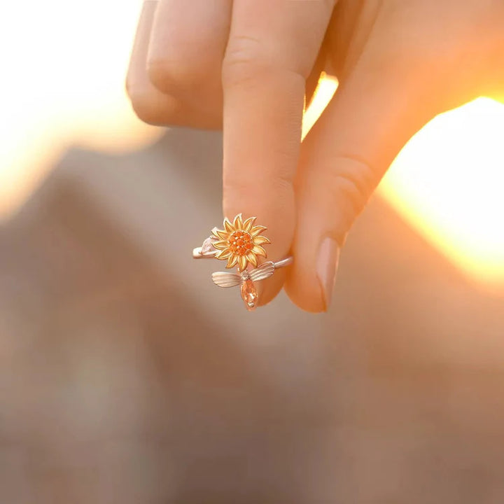 Anillo Girasol: Gira, Relájate y Sonríe